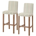 thumbnail image 1 of Farmhouse Stripe Bar Stool Covers - Stretch Dining Chair Covers Set of 2, Boho Country Vintage Green Striped Bar Chair Cover Removable Counter Stool Pub Chairs Slipcovers Protectors for Kitchen/Cafe, 1 of 9