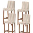 thumbnail image 1 of Farmhouse Stripe Bar Stool Covers - Stretch Dining Chair Covers Set of 4, Boho Country Vintage Orange Striped Bar Chair Cover Removable Counter Stool Pub Chairs Slipcovers Protectors for Kitchen/Cafe, 1 of 9