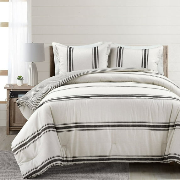 Farmhouse Stripe Comforter Set by Lush Decor