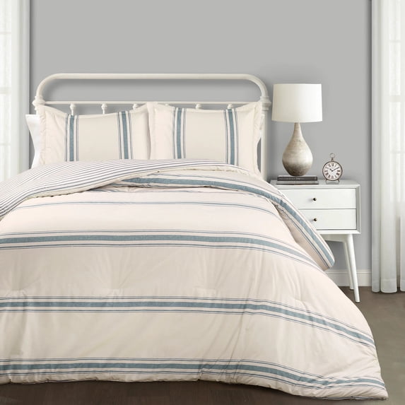 Farmhouse Stripe Comforter Set by Lush Decor