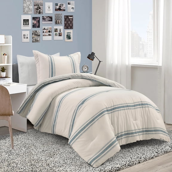 Farmhouse Stripe Comforter Set by Lush Decor