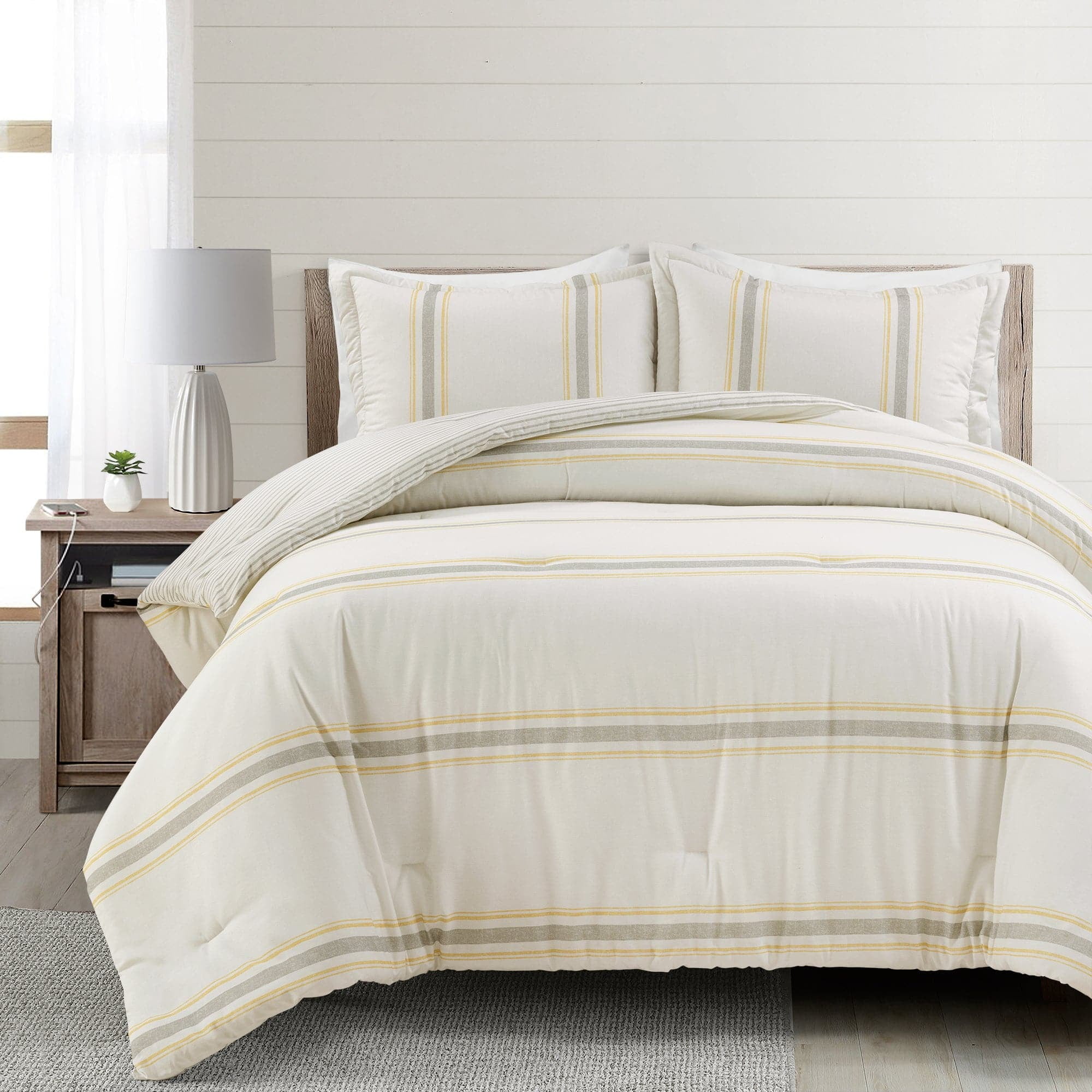 Farmhouse Stripe Comforter Set by Lush Decor - Walmart.com