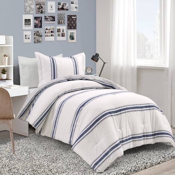 Farmhouse Stripe Comforter Set by Lush Decor