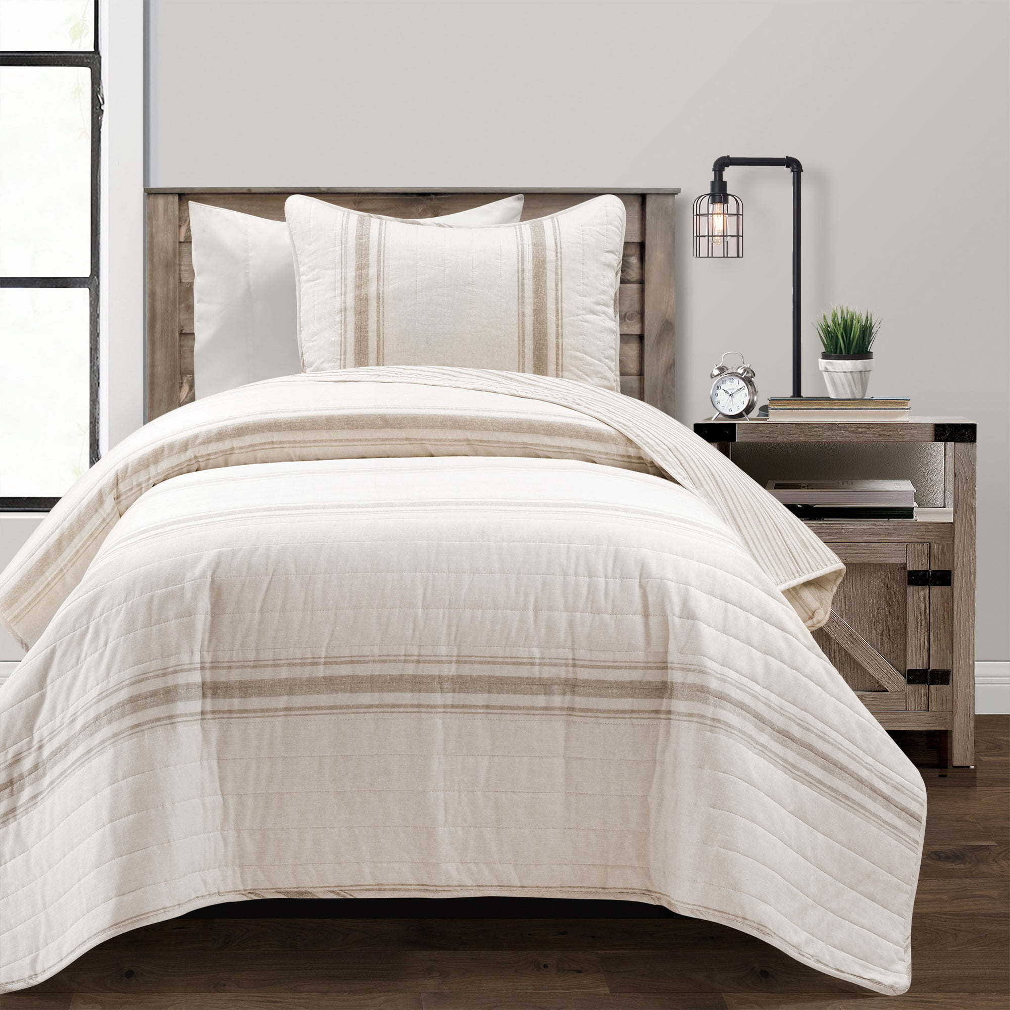 Neutral farmhouse bedding deals
