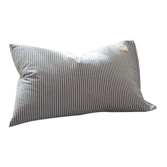 Farmhouse Stripe Standard Size Pillowcases - Soft Breathable Neutral Pillow Shams, Comfortable Bed Pillow Covers ( Blue )