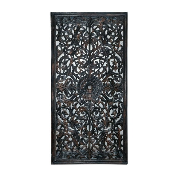 Farmhouse Style 71 Inch Tall Wall Panel Art | Handmade Hand Carved Wall Hanging Decor | Solid Wood Indian Jaali Carving