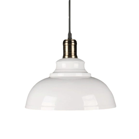 Farmhouse Style Adjustable Metal Pendant Light Industrial Hanging Lamp White