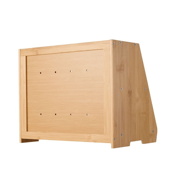 Farmhouse Style Bamboo Bread Box with Acrylic Wave Door, Large Wooden Bread Storage Container for Kitchen Countertop, Natural Bread Bin for Homemade Loaves