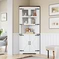 thumbnail image 1 of Farmhouse Style Corner Cabinet, 67"H Freestanding Tall Corner Storage Cabinet with Barn Door & Adjustable Shelves, Bathroom Cabinet with Storage for Living Room, Kitchen, Bathroom, 1 of 7