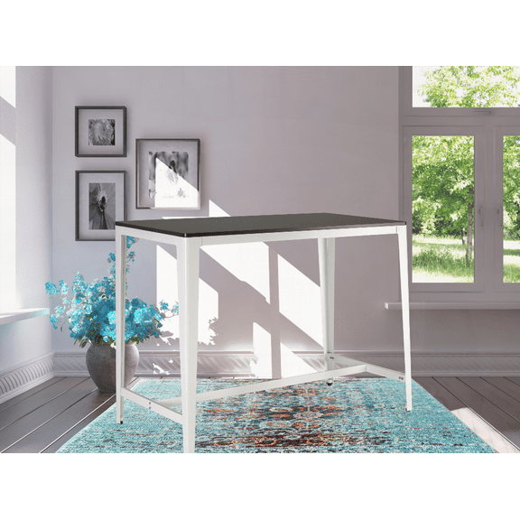 Farmhouse Style Counter Height Dining Table in Brown/White | Perfect for Small Spaces & Family Meals