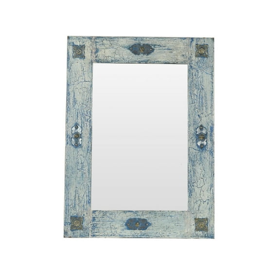 Farmhouse Style Distressed Solid Wood Vanity Mirror