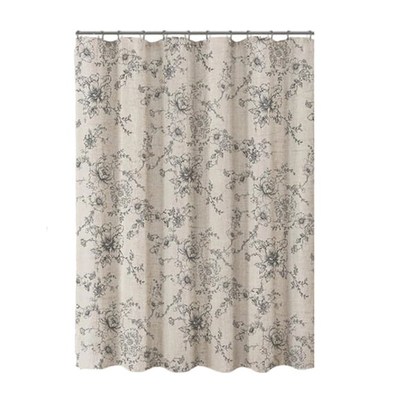 Farmhouse Style Floral Shower Curtain, Patterned Bathroom Shower Curtain