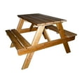 thumbnail image 1 of Farmhouse Style Kids Indoor Outdoor Picnic Table, Brown, 1 of 5