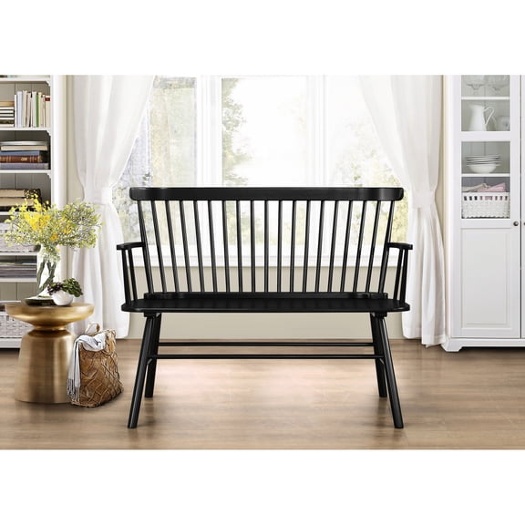 Farmhouse Style, Spindle Back Feature | Enhances the Ambiance of Primary Spaces | Sturdy and Reliable Bench for Daily Use