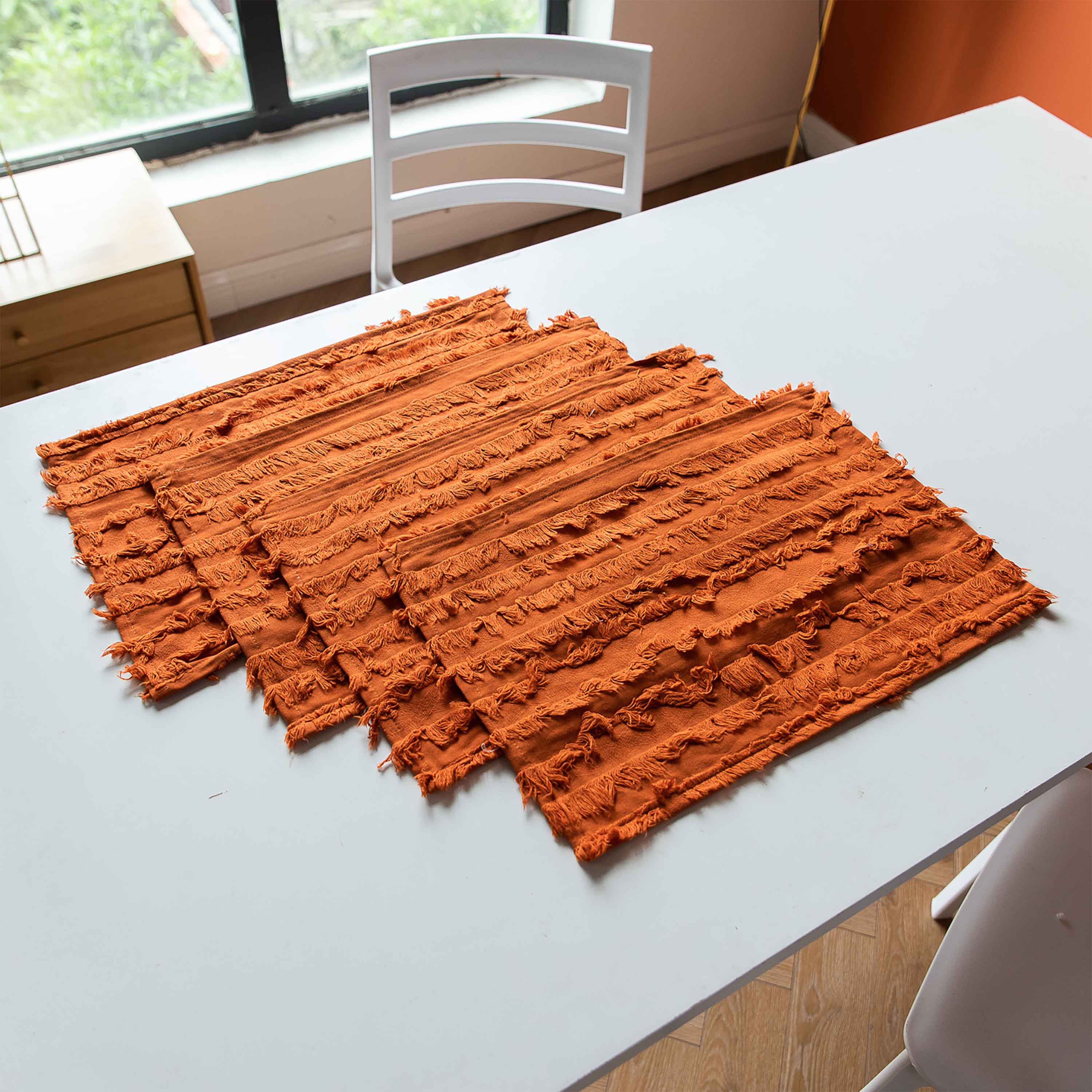 Farmhouse Style Table Runner,With Matching Placemats Set Of 4,Heat