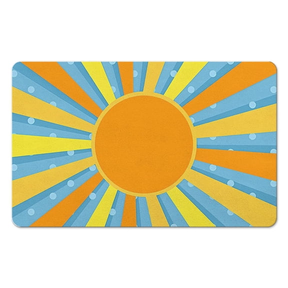 Farmhouse Style Vintage Sun Bath Mat: Non-Slip, Ultra-Soft, Machine Washable, Perfectly Sized for Sink, Tub, Toilet or Door, Colorful Bathroom Rug to Boost Your Home's Warmth, 20x32 inch