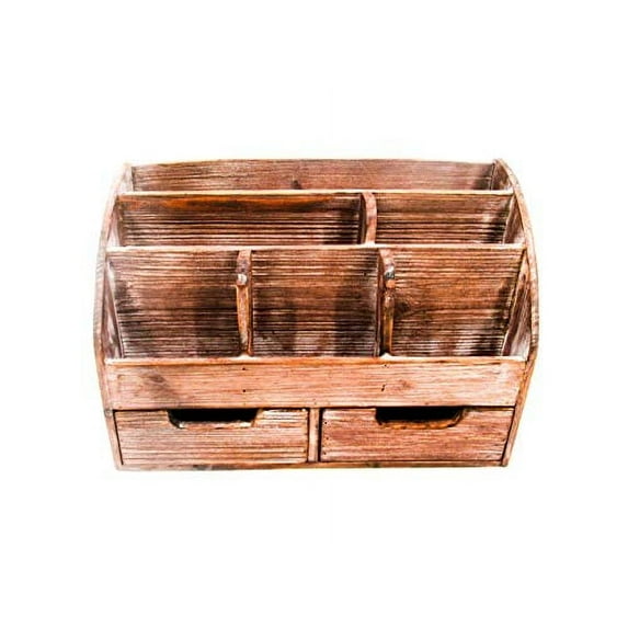 Farmhouse Style Wood Desk Mail Organizer for Office by Trademark Innovations