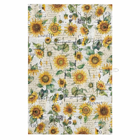 Farmhouse Sunflower 1 Pack Kitchen Towel, Water Absorbent Dish Towel, Vintage Summer Botanical Decorative Hand Towels - Quick Drying Cloth for Cooking Baking, 18x28 Inch