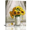 thumbnail image 1 of Farmhouse Sunflower Bathroom Wall Decor Rustic Vintage Flowers Pictures Wall Art Country Floral Canvas Print Painting Framed Home Artwork Sunflower Decorations For Bathroom Bedroom Office 12"x16", 1 of 6