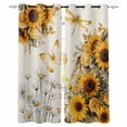 thumbnail image 1 of Farmhouse Sunflower Blackout Curtains for Bedroom, Vintage Daisy Butterflies Rustic Burlap Thermal Insulated Kitchen Drapes with Grommets, Light Blocking Window Treatment, 2 Panels 52" x 72", 1 of 7