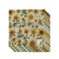 thumbnail image 1 of Farmhouse Sunflower Cloth Napkins Washable Set of 4, Retro Summer Botanical Reusable Dinner Table Napkins Cloth Bulk for Weddings Kitchen Restaurants Hotel Events Parties 20 x 20 Inch, 1 of 9