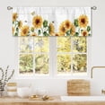 thumbnail image 1 of Farmhouse Sunflower Curtain Valance for Window Treatments Floral Flower Rustic Rod Pocket Kitchen Treatment Farm Country Window Drapes for Bathroom Bedroom Living Room 1 Panel (52x18 Inch), 1 of 5