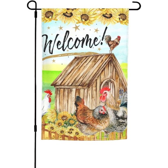 Farmhouse Sunflower Garden Flag Welcome Outdoor Yard Decor 12x18 Inch