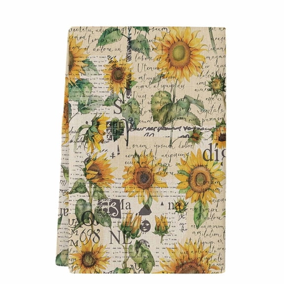 Farmhouse Sunflower Kitchen Towels Set of 1, Absorbent Microfiber Dish Tea Towels with Hanging Loop, Retro Summer Botanical Resuable Hand Towel for Home Kitchen Cooking Cleaning 18"x28"