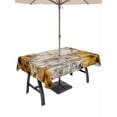 thumbnail image 1 of Farmhouse Sunflower Outdoor Tablecloth - 60x84 Inch Rectangle Dining Table Cover, Vintage Daisy Butterflies Rustic Wood Waterproof Outdoor Table Cloth with Umbrella Hole & Zipper for Picnic/Patio, 1 of 7