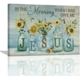 thumbnail image 1 of Farmhouse Sunflower Wall Art Rustic Pictures Decor Country Ocean Beach Painting Inspirational Christian Canvas Prints Modern Framed Home for Bathroom Bedroom 16/''''x12/'''', 12/''''x16/'''', 1 of 6
