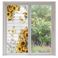 thumbnail image 1 of Farmhouse Sunflower Window Privacy Film, Vintage Daisy Butterflies Gray Wood Static Cling UV Sun Blocking Heat Control Window Tint Day and Night, Non-Adhesive One Way Privacy Cover 35.4''x78.7'', 1 of 7