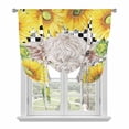 thumbnail image 1 of Farmhouse Sunflowers Balloon Curtains for Windows, Bedroom Curtains 54 Inch Length, Country Cow Black Plaid Checkered Tie Up Curtains Panels Thermal Insulated Bathroom Curtains Window 42"x54", 1 of 8