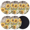 thumbnail image 1 of Farmhouse Sunflowers Coasters Set of 6, Absorbent Coasters for Drinks, Rustic Barn Doors Flowers Butterfly Wooden Coaster for Desk Coffee Table Protection, Home Decor House Warming Gifts 4", 1 of 8