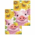 thumbnail image 1 of Farmhouse Sunflowers Kitchen Dish Towels for Drying Dishes Set of 2, Spring Country Watercolor Pig Floral Waffle Weave Microfiber Hand Tea Bathroom Towels Quick Dry & Absorbent Towel 15.7x23.6, 1 of 7