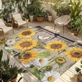 thumbnail image 1 of Farmhouse Sunflowers Outdoor Rug for Patio/Deck/Porch, Non-Slip Large Area Rug 4 x 6 Ft, Rustic Barn Doors Flowers Butterfly Wooden Indoor Outdoor Rugs Washable Area Rugs, Camping Rug Carpet Runner, 1 of 8