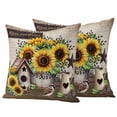 thumbnail image 1 of Farmhouse Sunflowers Outdoor Waterproof Pillow Covers, Western Star Country Bird Pine Cone Decorative Square Throw Pillowcase Sofa Cushion Sham for Patio/Couch/Chair, 18"x18" 2 Pack, 1 of 8