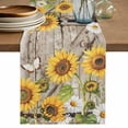 thumbnail image 1 of Farmhouse Sunflowers Table Runner 48 Inches, Rustic Barn Doors Flowers Butterfly Wooden Bed Runner Dresser Scarves Tabletop for Indoor Outdoor Parties/Ceremony/Banquet, 13" x 48", 1 of 8