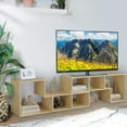 thumbnail image 1 of Farmhouse TV Cabinet for 55 Inch TV, Double L-Shaped TV Stand, Large Television Stand with Storage Shelves, Console TV Cabinet for Living Room, Bedroom, 1 of 19