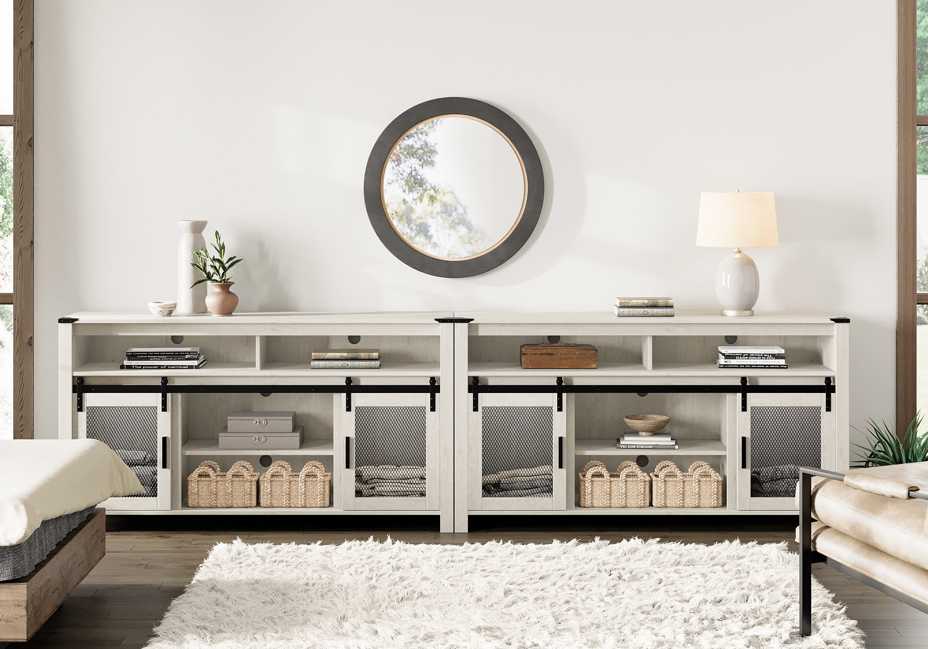 Long farmhouse tv stand discount