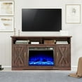 Farmhouse TV Stand with 26" Fireplace 63" Wood Rustic Entertainment