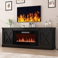 thumbnail image 1 of Farmhouse TV Stand with 36” Fireplace for 70/75/80 Inch TVs, 70 inch Fireplace TV Stand Entertainment Center Media Console Cabinet with Sliding Barn Doors for Living Room, 1 of 7