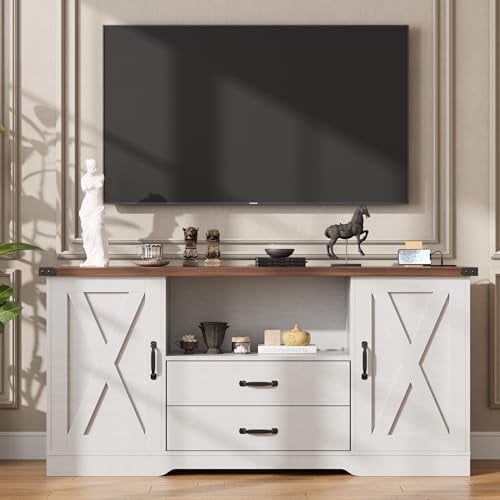 Farmhouse TV Stand for 65 Inch TV, Television Stands with Drawers, TV ...