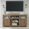 Farmhouse TV Stand for 75 Inch TV, Entertainment Center with Storage