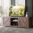 thumbnail image 1 of Farmhouse TV Stand for 75 Inch TV, Rustic Entertainment Center with Barn Door, Wood Farm house Media Console Cabinet with Adjustable Shelf for Living Room, Bedroom, Rustic Brown, 1 of 9