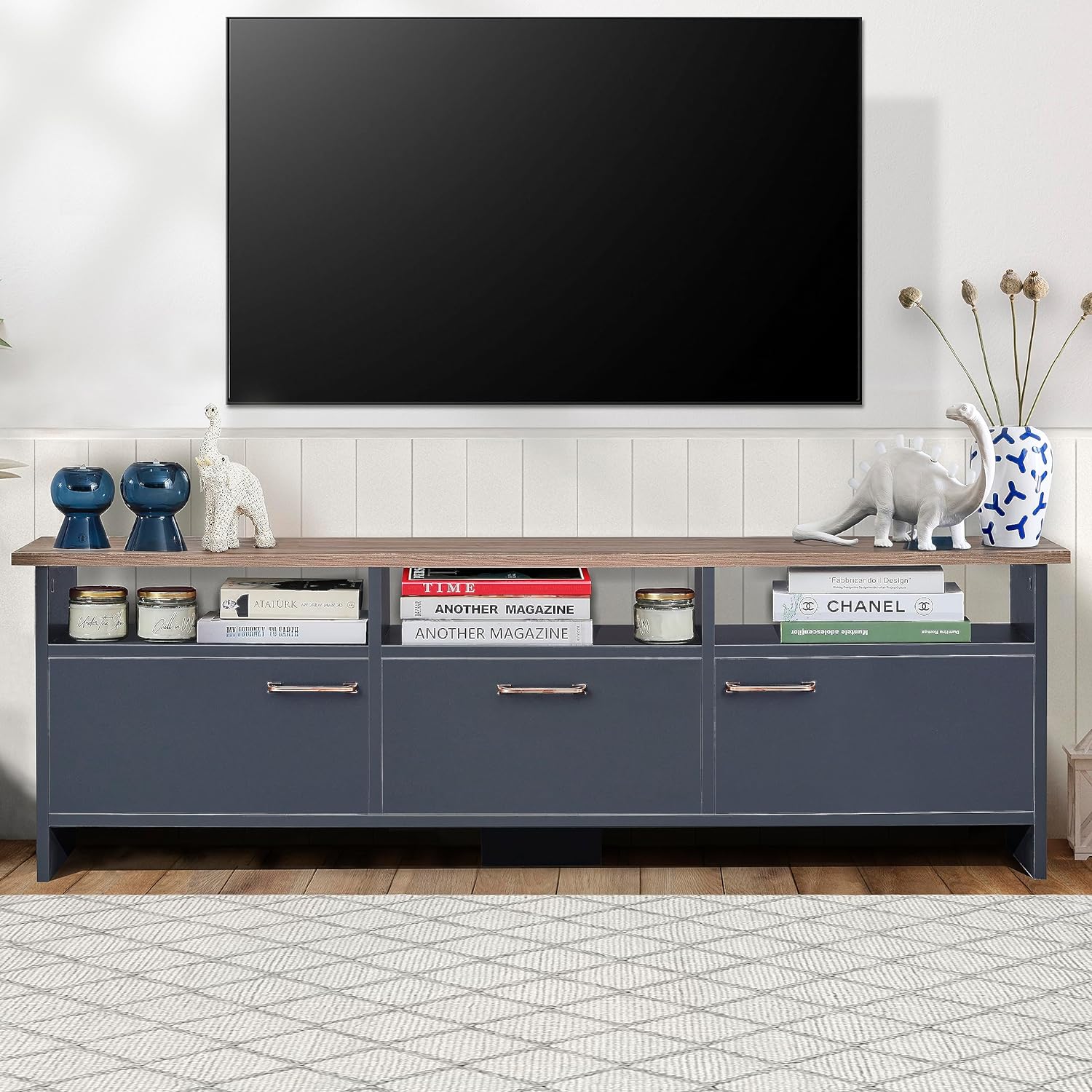 Farmhouse TV Stand Century Modern TV Stand, Media Console And Media