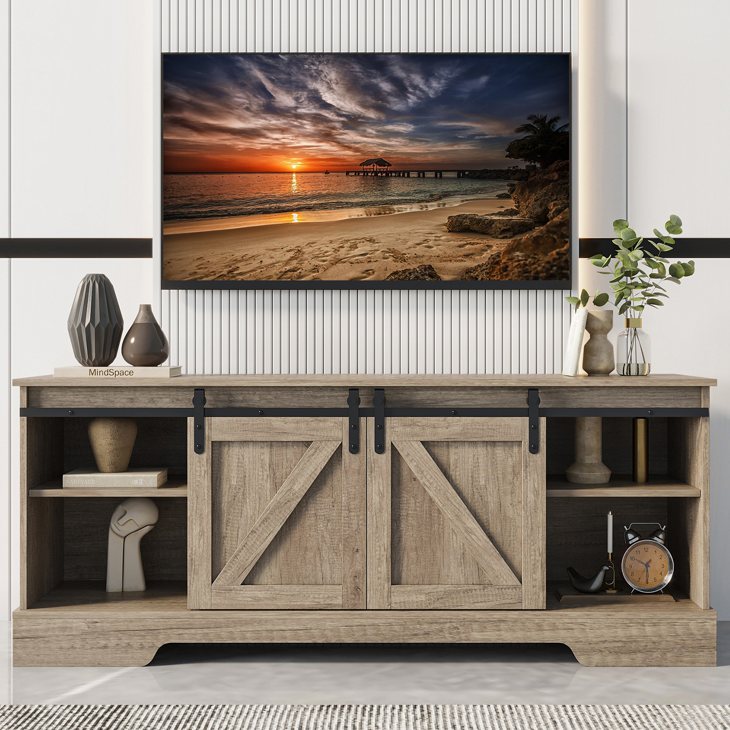 Farmhouse TV Stand Modern Television Stands Mid Century Media