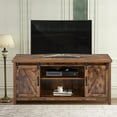 thumbnail image 1 of Farmhouse TV Stand for TV's up to 50", Sliding Barn Door Wood TV Console Table with Storage Shelves, Universal Home Media Entertainment Center for Living Room, LLL705, 1 of 9
