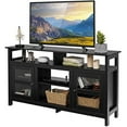 Farmhouse TV Stand for TVs up to 65" Screen Wooden TV Console Table w/2