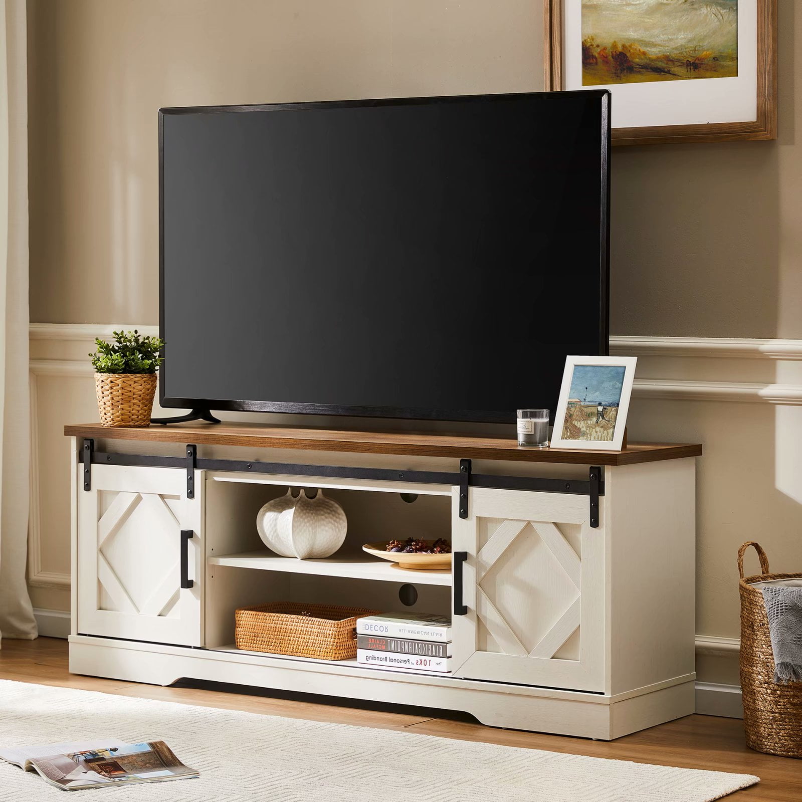 Sliding Shelf Media Cabinet 