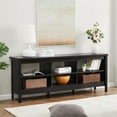 Farmhouse TV Stand for 75 inch TV Wood Entertainment Center TV Console